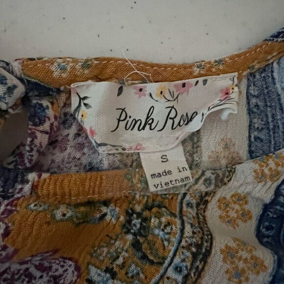 Pink Rose Multi Color Sleeveless Tank
with Keyhole Back Closure - Picture 7 of 7